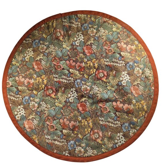 Set Of four oval Quilted Placemats one round Floral fall autumn Thanksgiving - Picture 6 of 8